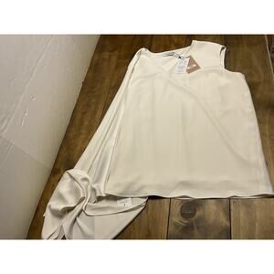 MM Lafleur Ismelka Top 2XL Sleeveless Built In Wrap Scarf Soft Wave Alabaster